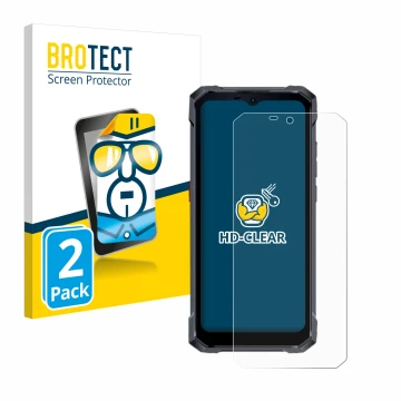 Parte frontale di una confezione del prodotto con il logo del marchio BROTECT. Accanto è raffigurato il dispositivo Hotwav W11