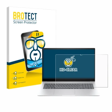 Parte frontale di una confezione del prodotto con il logo del marchio BROTECT. Accanto è raffigurato il dispositivo HP Envy 17