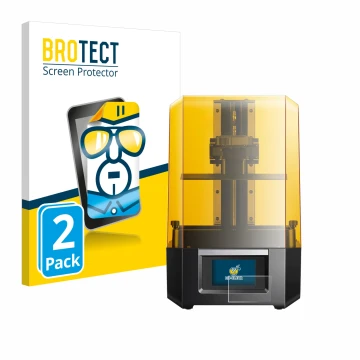 Parte frontale di una confezione del prodotto con il logo del marchio BROTECT. Accanto è raffigurato il dispositivo Anycubic P