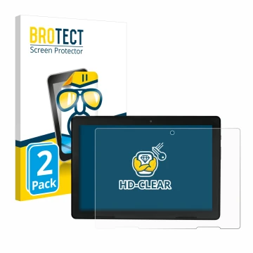 Parte frontale di una confezione del prodotto con il logo del marchio BROTECT. Accanto è raffigurato il dispositivo MEDION E10