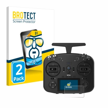 Parte frontale di una confezione del prodotto con il logo del marchio BROTECT. Accanto è raffigurato il dispositivo FrSky TWIN