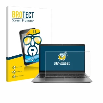 Parte frontale di una confezione del prodotto con il logo del marchio BROTECT. Accanto è raffigurato il dispositivo HP Zbook P