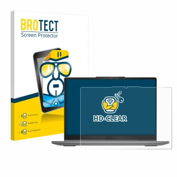 Parte frontale di una confezione del prodotto con il logo del marchio BROTECT. Accanto è raffigurato il dispositivo Lenovo Ide