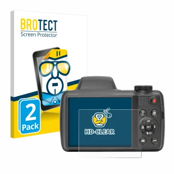 Parte frontale di una confezione del prodotto con il logo del marchio BROTECT. Accanto è raffigurato il dispositivo Kodak Pixp