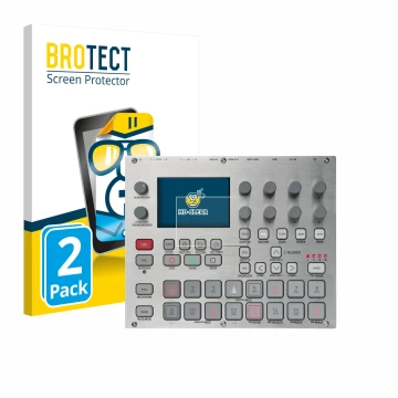 Parte frontale di una confezione del prodotto con il logo del marchio BROTECT. Accanto è raffigurato il dispositivo Elektron S