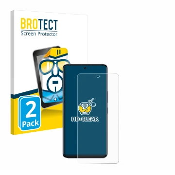 Parte frontale di una confezione del prodotto con il logo del marchio BROTECT. Accanto è raffigurato il dispositivo Infinix GT