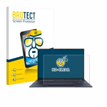 Parte frontale di una confezione del prodotto con il logo del marchio BROTECT. Accanto è raffigurato il dispositivo ASUS Exper