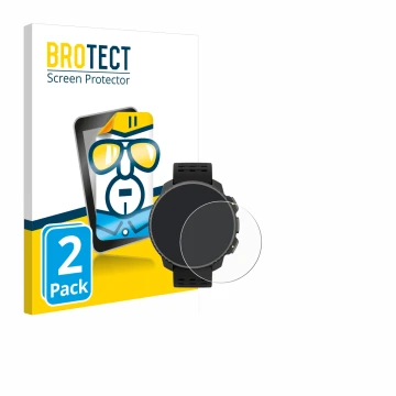 Parte frontale di una confezione del prodotto con il logo del marchio BROTECT. Accanto è raffigurato il dispositivo Suunto Ver