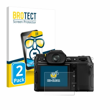 Parte frontale di una confezione del prodotto con il logo del marchio BROTECT. Accanto è raffigurato il dispositivo Fujifilm G