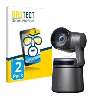 Parte frontale di una confezione del prodotto con il logo del marchio BROTECT. Accanto è raffigurato il dispositivo OBSBOT Tai