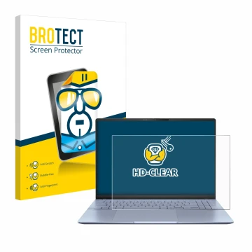 Parte frontale di una confezione del prodotto con il logo del marchio BROTECT. Accanto è raffigurato il dispositivo ASUS Vivob