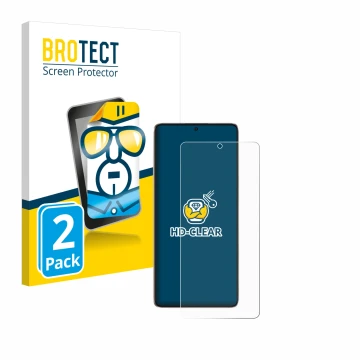 Parte frontale di una confezione del prodotto con il logo del marchio BROTECT. Accanto è raffigurato il dispositivo Xiaomi Poc