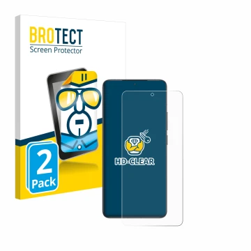 Parte frontale di una confezione del prodotto con il logo del marchio BROTECT. Accanto è raffigurato il dispositivo Xiaomi Poc