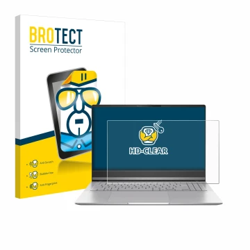 Parte frontale di una confezione del prodotto con il logo del marchio BROTECT. Accanto è raffigurato il dispositivo ASUS Vivob