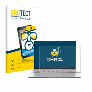 Parte frontale di una confezione del prodotto con il logo del marchio BROTECT. Accanto è raffigurato il dispositivo ASUS Vivob