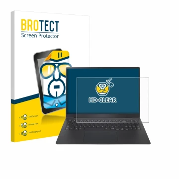 Parte frontale di una confezione del prodotto con il logo del marchio BROTECT. Accanto è raffigurato il dispositivo LG gram Pr