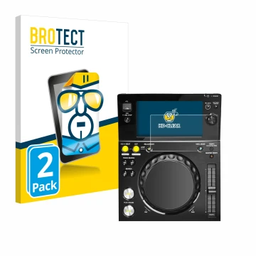 Parte frontale di una confezione del prodotto con il logo del marchio BROTECT. Accanto è raffigurato il dispositivo Pioneer XD