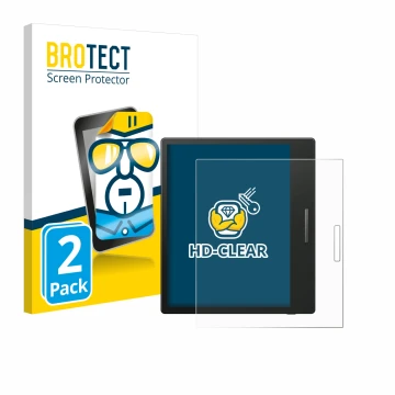 Parte frontale di una confezione del prodotto con il logo del marchio BROTECT. Accanto è raffigurato il dispositivo Boox Go Co