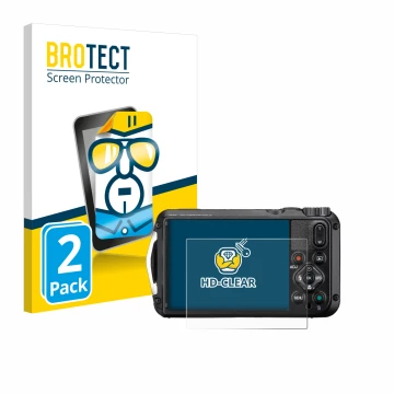 Parte frontale di una confezione del prodotto con il logo del marchio BROTECT. Accanto è raffigurato il dispositivo Ricoh Pent