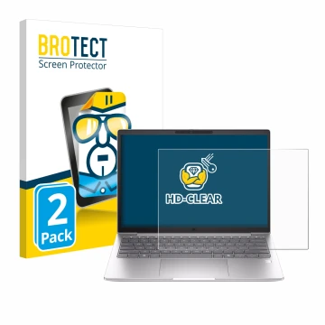 Parte frontale di una confezione del prodotto con il logo del marchio BROTECT. Accanto è raffigurato il dispositivo HP EliteBo