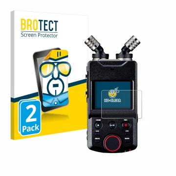 Parte frontale di una confezione del prodotto con il logo del marchio BROTECT. Accanto è raffigurato il dispositivo Tascam Por