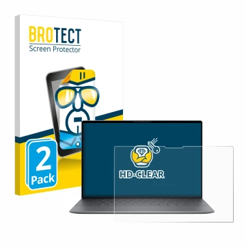 Parte frontale di una confezione del prodotto con il logo del marchio BROTECT. Accanto è raffigurato il dispositivo Dell XPS 1