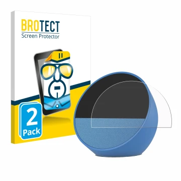 Parte frontale di una confezione del prodotto con il logo del marchio BROTECT. Accanto è raffigurato il dispositivo Amazon Ech