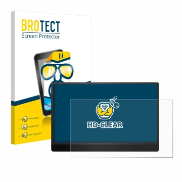 Parte frontale di una confezione del prodotto con il logo del marchio BROTECT. Accanto è raffigurato il dispositivo MSI Pro MP