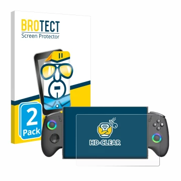 Parte frontale di una confezione del prodotto con il logo del marchio BROTECT. Accanto è raffigurato il dispositivo OneXPlayer