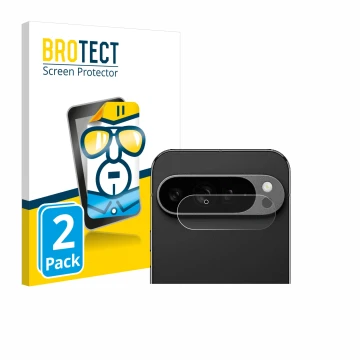 Parte frontale di una confezione del prodotto con il logo del marchio BROTECT. Accanto è raffigurato il dispositivo Google Pix