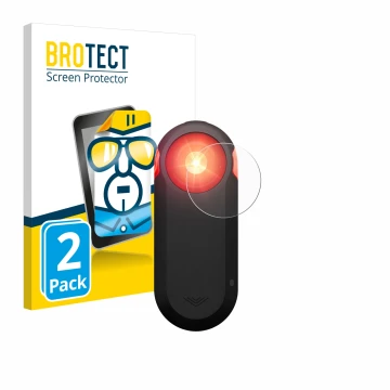 Parte frontale di una confezione del prodotto con il logo del marchio BROTECT. Accanto è raffigurato il dispositivo Garmin Var