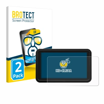 Parte frontale di una confezione del prodotto con il logo del marchio BROTECT. Accanto è raffigurato il dispositivo Atomos Shi