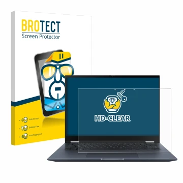 Parte frontale di una confezione del prodotto con il logo del marchio BROTECT. Accanto è raffigurato il dispositivo ASUS Vivob