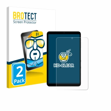 Parte frontale di una confezione del prodotto con il logo del marchio BROTECT. Accanto è raffigurato il dispositivo Alldocube 