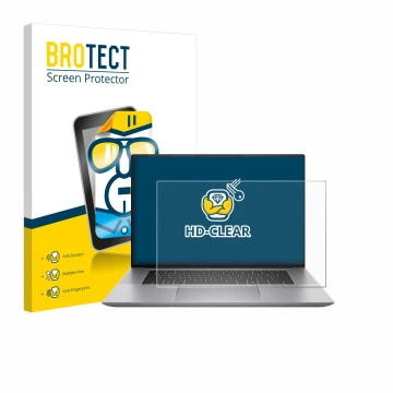 Parte frontale di una confezione del prodotto con il logo del marchio BROTECT. Accanto è raffigurato il dispositivo HP Zbook S
