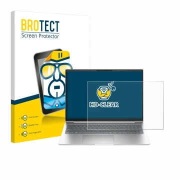 Parte frontale di una confezione del prodotto con il logo del marchio BROTECT. Accanto è raffigurato il dispositivo HP ProBook