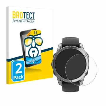 Parte frontale di una confezione del prodotto con il logo del marchio BROTECT. Accanto è raffigurato il dispositivo Garmin Fen