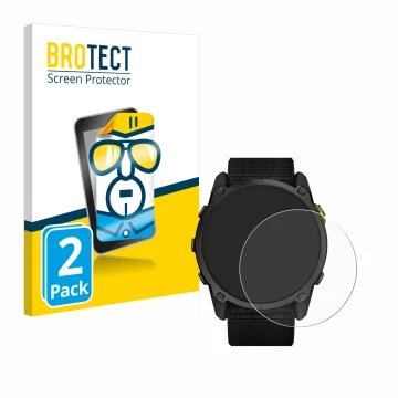 Parte frontale di una confezione del prodotto con il logo del marchio BROTECT. Accanto è raffigurato il dispositivo Garmin End