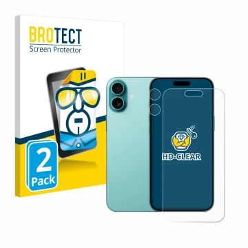 Parte frontale di una confezione del prodotto con il logo del marchio BROTECT. Accanto è raffigurato il dispositivo Apple iPho