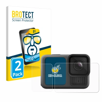 Parte frontale di una confezione del prodotto con il logo del marchio BROTECT. Accanto è raffigurato il dispositivo GoPro Hero