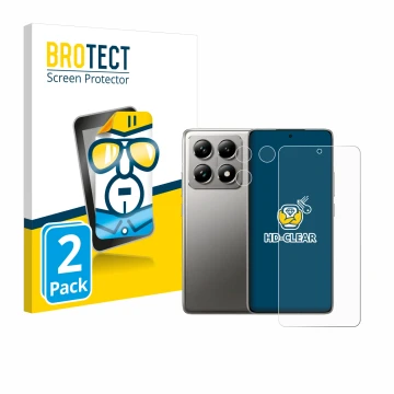 Parte frontale di una confezione del prodotto con il logo del marchio BROTECT. Accanto è raffigurato il dispositivo Xiaomi 14T