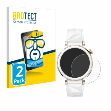 Parte frontale di una confezione del prodotto con il logo del marchio BROTECT. Accanto è raffigurato il dispositivo Huawei Wat