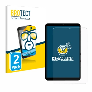 Parte frontale di una confezione del prodotto con il logo del marchio BROTECT. Accanto è raffigurato il dispositivo Alldocube 