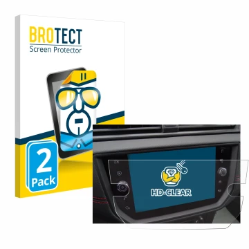 Parte frontale di una confezione del prodotto con il logo del marchio BROTECT. Accanto è raffigurato il dispositivo Seat Arona
