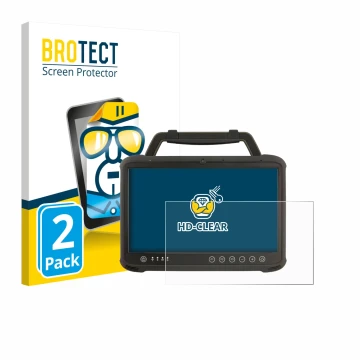 Parte frontale di una confezione del prodotto con il logo del marchio BROTECT. Accanto è raffigurato il dispositivo Winmate M1