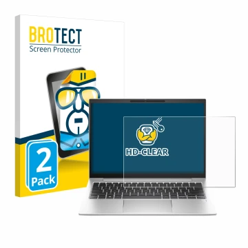 Parte frontale di una confezione del prodotto con il logo del marchio BROTECT. Accanto è raffigurato il dispositivo HP EliteBo