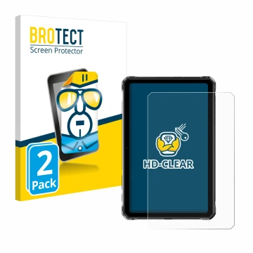 Parte frontale di una confezione del prodotto con il logo del marchio BROTECT. Accanto è raffigurato il dispositivo Doogee R10