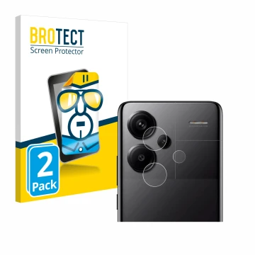 Parte frontale di una confezione del prodotto con il logo del marchio BROTECT. Accanto è raffigurato il dispositivo Xiaomi Red