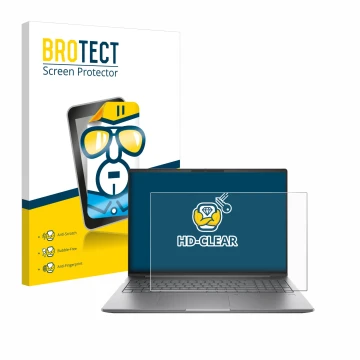 Parte frontale di una confezione del prodotto con il logo del marchio BROTECT. Accanto è raffigurato il dispositivo HP ZBook P