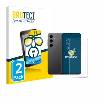 Parte frontale di una confezione del prodotto con il logo del marchio BROTECT. Accanto è raffigurato il dispositivo Samsung Ga